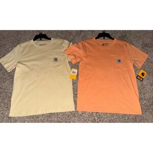 2 Carhartt‎ Short Sleeve Loose Fit Graphic  T-Shirts Hunting Dogs/Deer S (8-10)